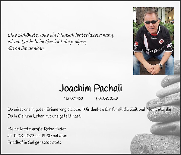 Obituary Joachim Pachali