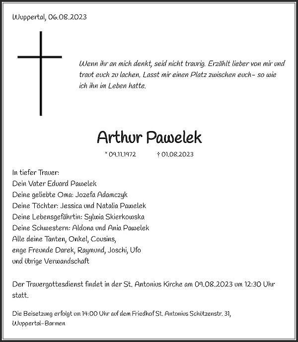 Obituary Arthur Pawelek