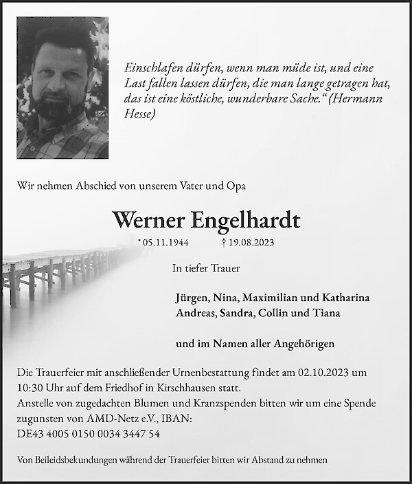 Obituary Werner Engelhardt