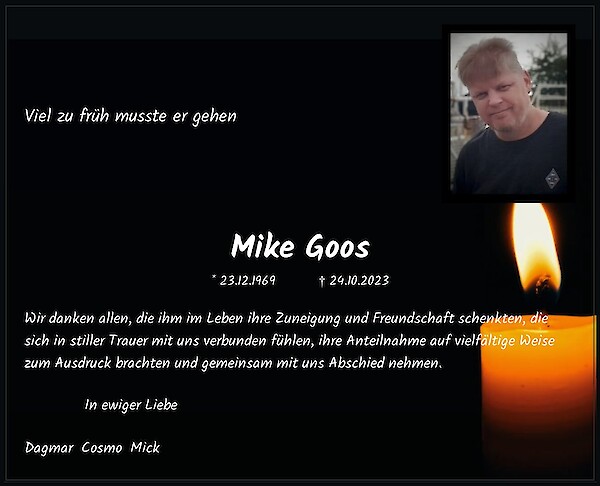 Obituary Mike Goos
