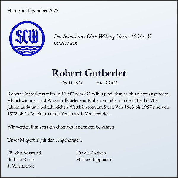 Obituary Robert Gutberlet