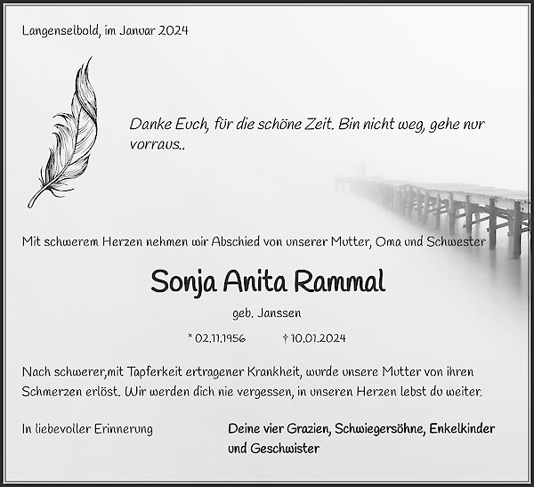 Obituary Sonja Anita Rammal, Langenselbold