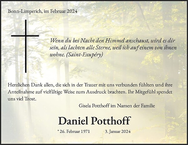 Obituary Daniel Potthoff