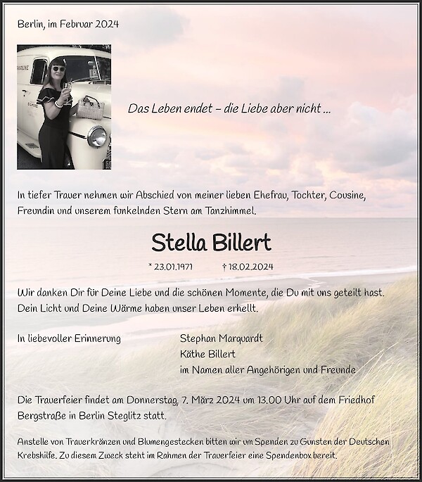Obituary Stella Billert