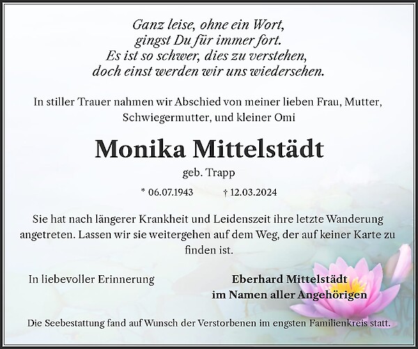 Obituary Monika Mittelstädt