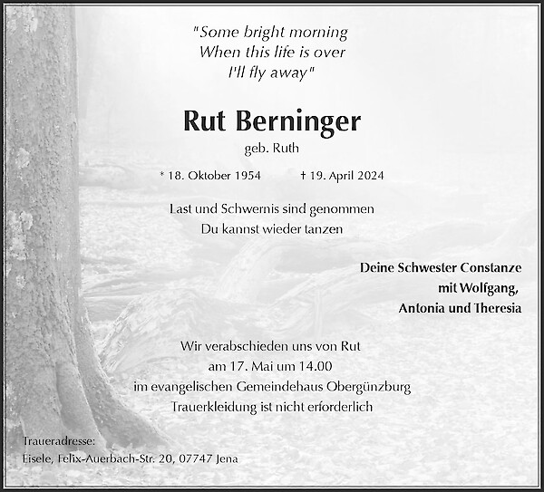 Obituary Rut Berninger