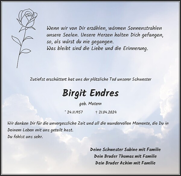Obituary Birgit Endres