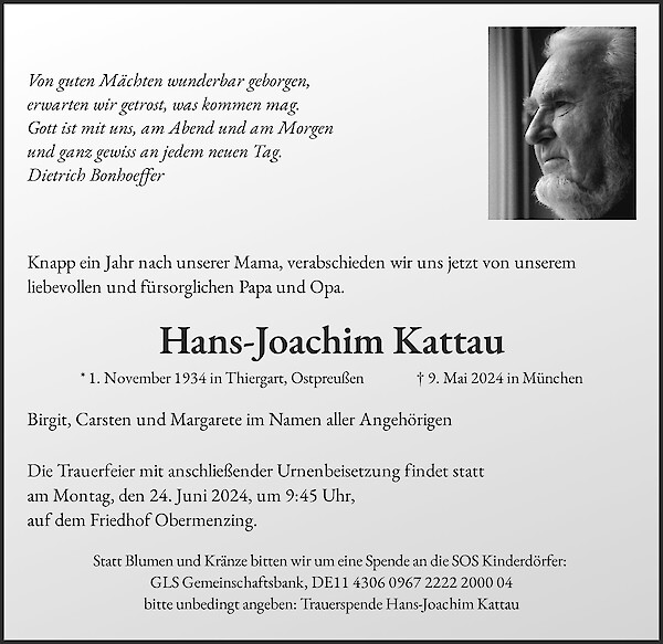Obituary Hans-Joachim Kattau, München