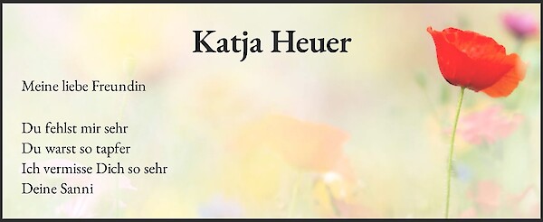 Obituary Katja Heuer