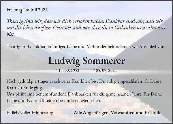 Obituary Ludwig Sommerer, Müllheim i. M.