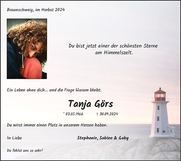 Obituary Tanja Görs