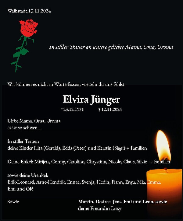 Obituary Elvira Jünger