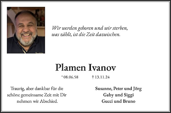 Obituary Plamen Ivanov