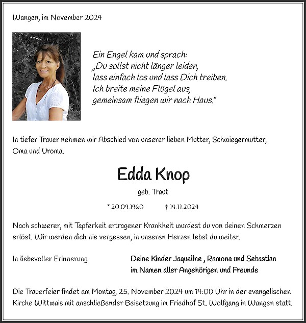 Obituary Edda Knop