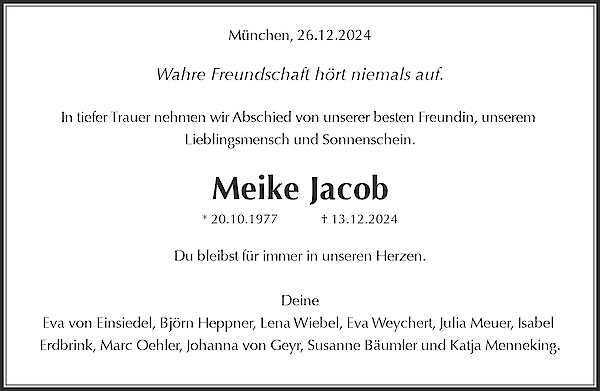 Obituary Meike Jacob
