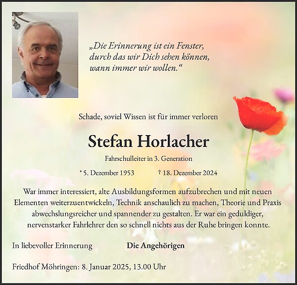 Obituary Stefan Horlacher