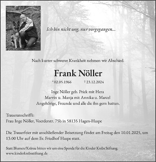 Obituary Frank Nöller