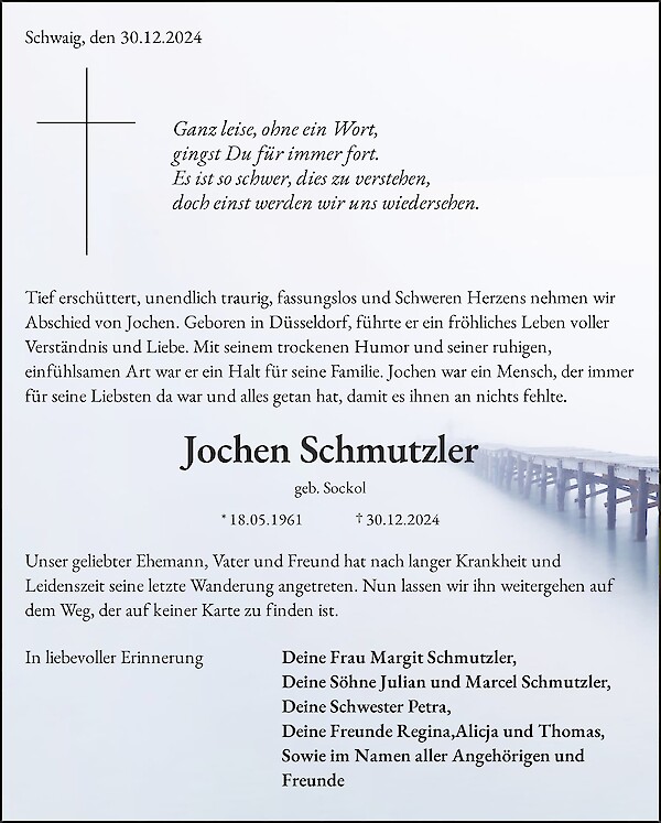 Obituary Jochen Schmutzler, Schwaig