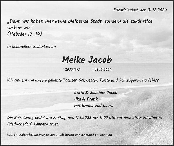 Obituary Meike Jacob