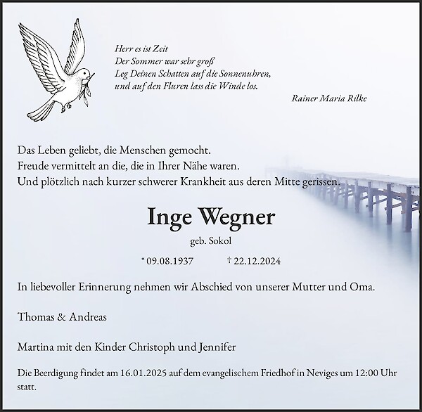 Obituary Inge Wegner