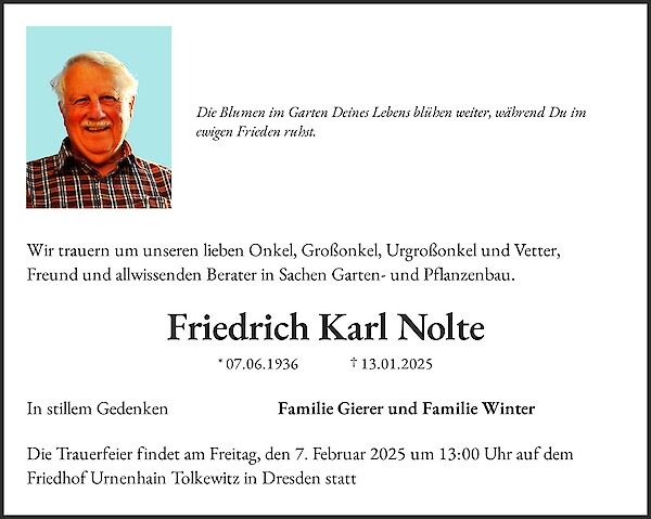 Obituary Friedrich Karl Nolte
