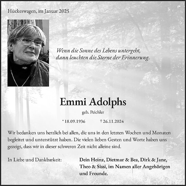 Obituary Emmi Adolphs