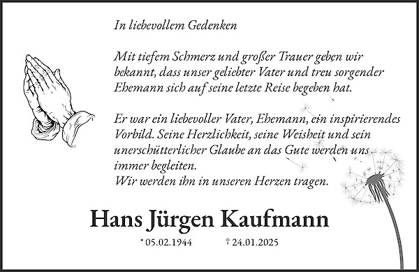Obituary Hans Jürgen Kaufmann