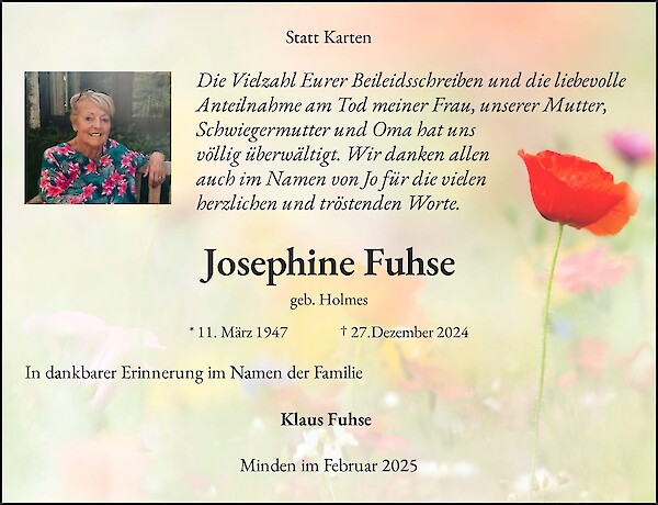 Obituary Josephine Fuhse