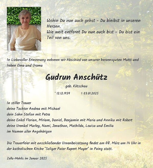 Obituary Gudrun Anschütz