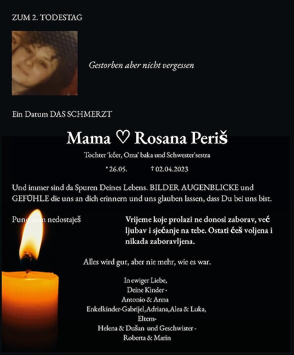 Traueranzeige von Mama ♡ Rosana Periš