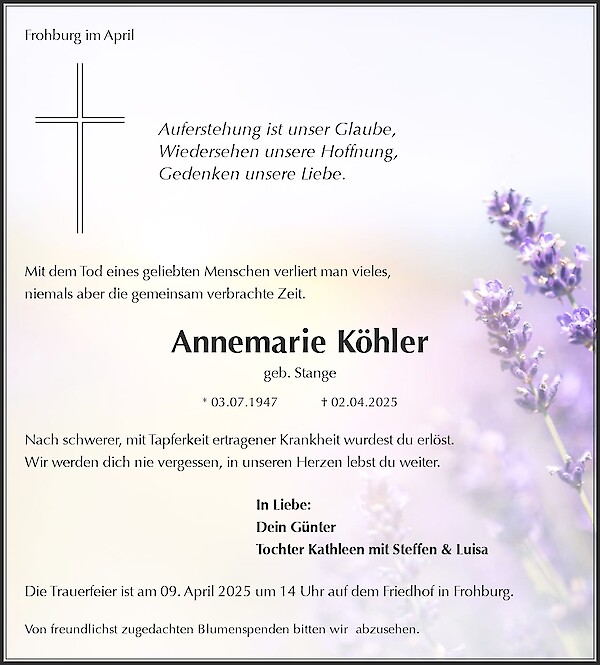 Obituary Annemarie Köhler