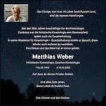 Obituary Matthias Weber, Oldenburg