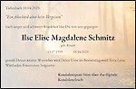 Obituary Ilse Elise Magdalene Schmitz