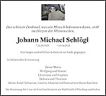 Obituary Johann Michael Schlögl