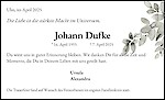 Obituary Johann Dufke