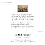 Obituary Edith Fronicke