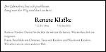 Obituary Renate Klafke
