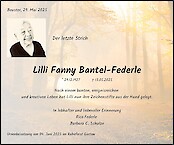 Obituary Lilli Fanny Bantel-Federle