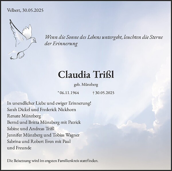 Obituary Claudia Trißl