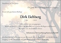 Obituary Dirk Eichberg, Mainz