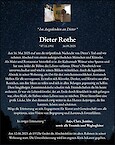 Obituary Dieter Rothe, Weimar