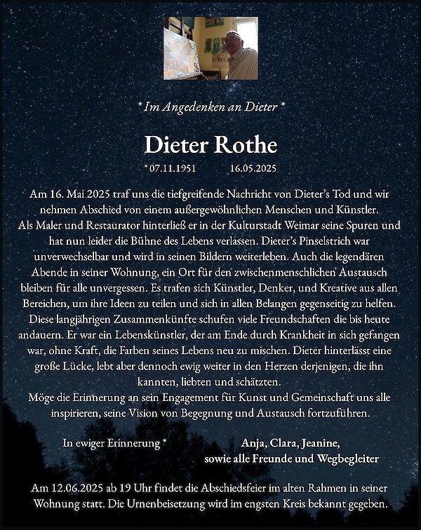 Obituary Dieter Rothe, Weimar