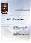 Obituary Heinfried Günter Hucek, Ganzlin / Wangelin