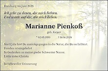 Obituary Marianne Pienkoß