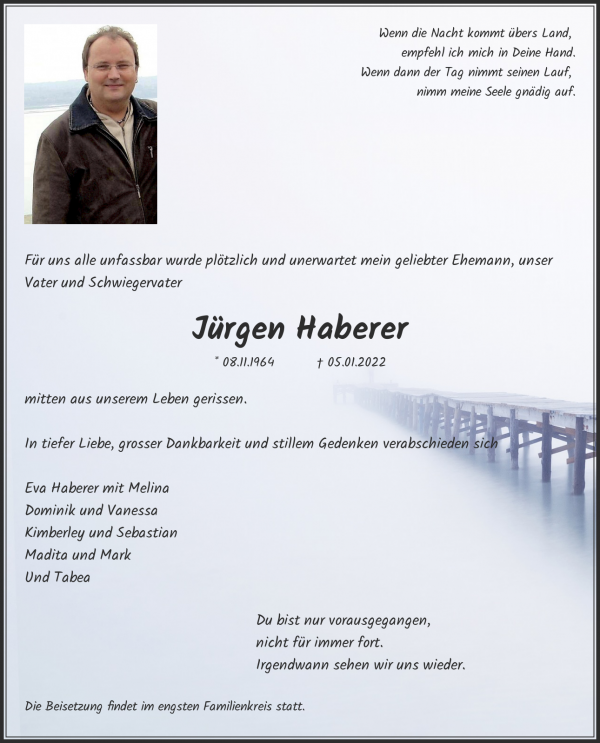 Obituary Jürgen Haberer, Kirchhain