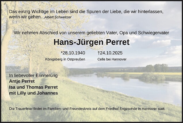 Obituary of Hans-J&uuml;rgen Perret