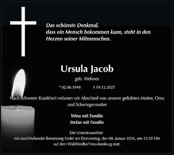 Obituary of Ursula Jacob