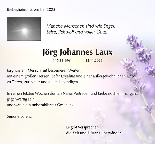Traueranzeige von Jörg Johannes Laux