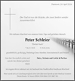 Traueranzeige Peter Schleier
