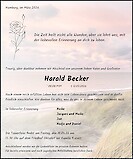 Traueranzeige Harald Becker, Hamburg